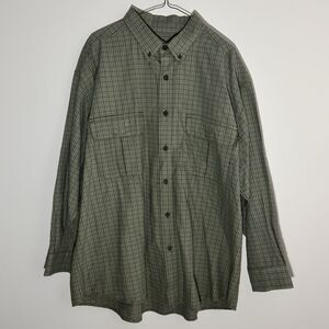 Woolrich Men's 2XL Green Plaid Long Sleeve Button-Down Outdoor Shirt